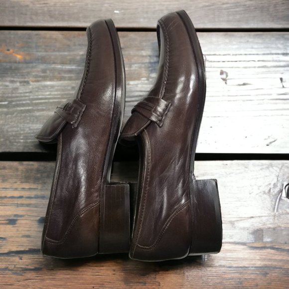 Italian Dress Loafers Handmade Hand-Stitched Calzoleria Toscana Venetian S-9 1/2 - Picture 10 of 15